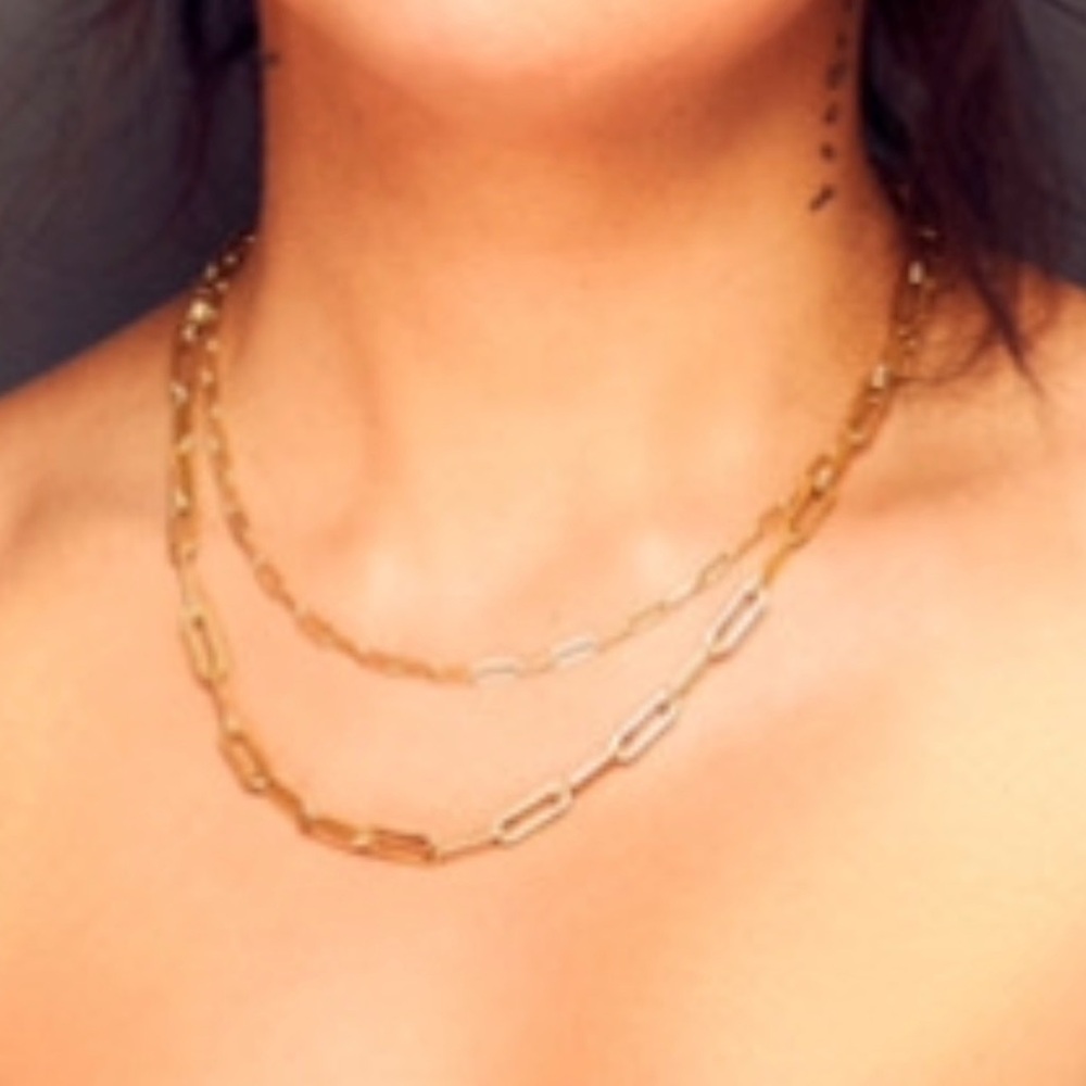 14k Gold Filled Paperclip Necklaces - Picture 2 of 4